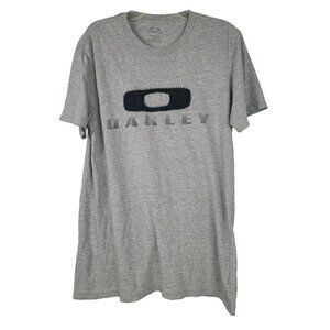 Oakley Mens Logo T Shirt Size Small Gray Short Sleeve Crew Neck Regular Fit